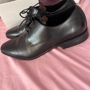 Aldo Men's Black Leather Derby Lace-Up Shoes - worn once!